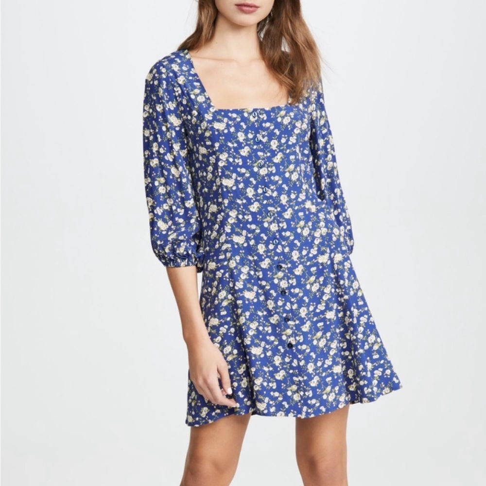 Rolla’s rayon/viscose Floral Blue  mini Dress, S